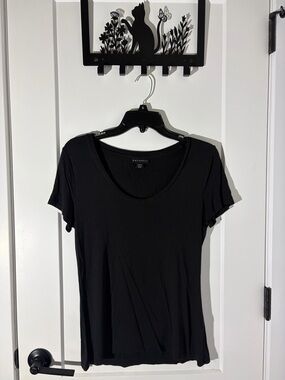 Metaphor Black Scoop Neck Short Sleeve Tee
